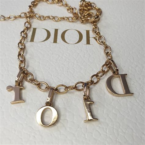 Dior necklace gold letters